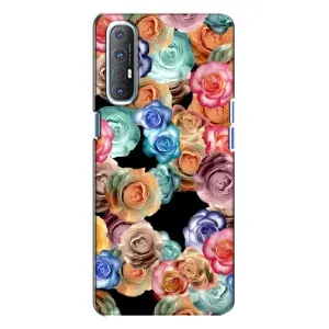 Чехлы с тематикой "ЦВЕТЫ" на Oppo Reno 3 (Цветы на черном)