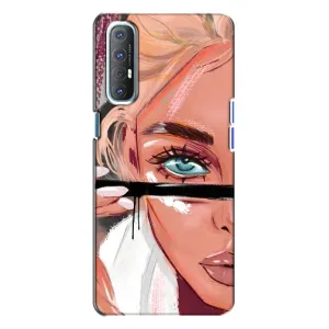 Силіконовый Чохол на Oppo Reno 3 з картинкой Модных девушек (Дівчина та вії)