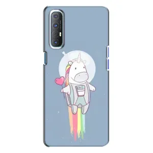 Чехол Unicorn на Oppo Reno 3 (Единорог космонавт)