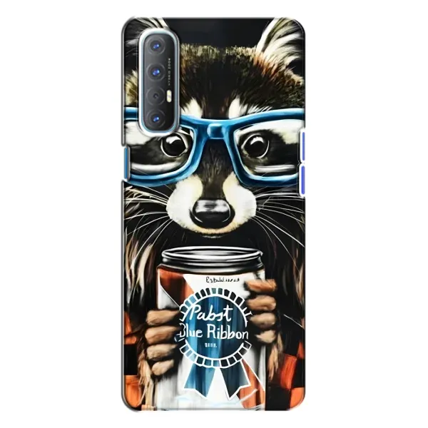 Чехол с рисунком «Енот в очках» для OPPO Reno 3 Чехол с рисунком «Енот в очках» для OPPO Reno 3