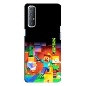 Чехлы для Oppo Reno 3 (Персонажи Майн Крафт) (Герой Майнкрафт)