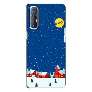 Силіконовий бампер на різдво для Oppo Reno 3 (Місто в снігу)