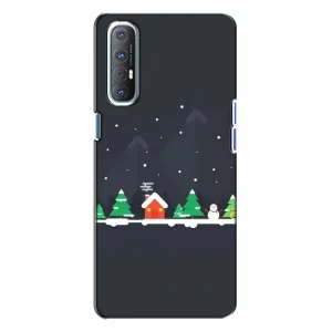 Силіконовий бампер на різдво для Oppo Reno 3 (Місто зимове)