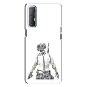 Силиконовый чехол с картинкой "Герой Pubg" на Oppo Reno 3 (Из букв)