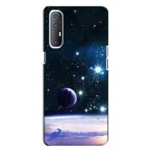 Чехол (ТПУ) с планетами на Oppo Reno 3 (Космический вид)