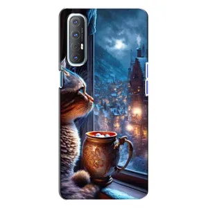 Чохли на Новий Рік Oppo Reno 3 (Кіт новорічний)
