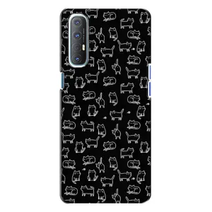 Чохол на тематику: Коти для OPPO Reno 3 (Котики на чорному)