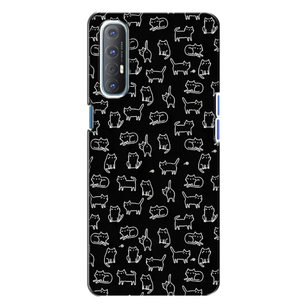 Чехол с рисунком «Котики на черном» для OPPO Reno 3 Чехол с рисунком «Котики на черном» для OPPO Reno 3