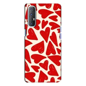 Чохли з тематикою "Маленькі Сердчеки" на Oppo Reno 3 (Червоні сердечки)
