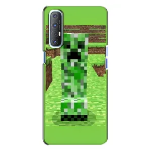 Чохли для Oppo Reno 3 (Персонажі МайнКрафт) (Кріпер 2)