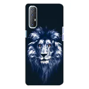 Чохол з картинкою на Oppo Reno 3 (Лев – синій)