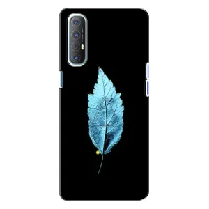 Чохол з картинками на чорному фоні для Oppo Reno 3 (Листя)
