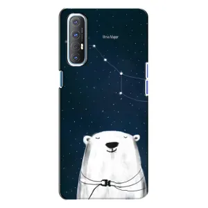 Силіконовий бампер з картинкою звірів для Oppo Reno 3 (Ведмедиця)