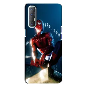 Чехол Супергерой Человека Паука на Oppo Reno 3 (Паук на доме)