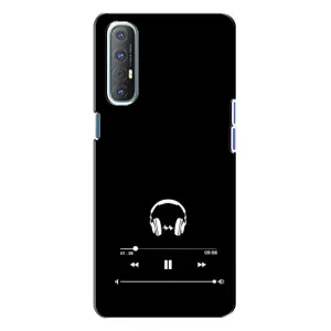 Чохол з картинками на чорному фоні для Oppo Reno 3 (Плеєр)