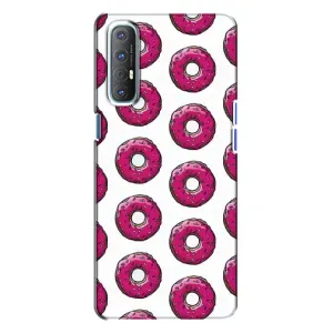 Чохол з зображенням смачної їжі для Oppo Reno 3 (Рожеві пончик)