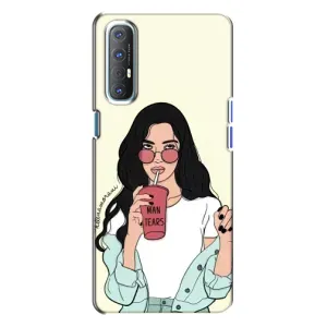 Силіконовый Чохол на Oppo Reno 3 з картинкой Модных девушек (З напоєм)