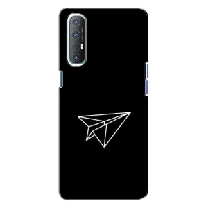 Чохол з картинками на чорному фоні для Oppo Reno 3 (Літак)