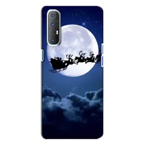 Чохол Санта Клаус для Oppo Reno 3 (Санта - місяць)