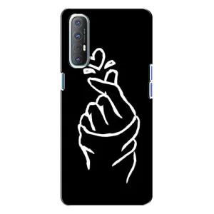 Чохол (Знак сердечка) для Oppo Reno 3 (Сердечко на чорному)
