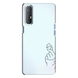 Чохол (Знак сердечка) для Oppo Reno 3 (Сердечко на блакитному)