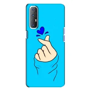 Чохол (Знак сердечка) для Oppo Reno 3 (Сердечко на синоьому)