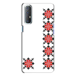 Силиконовый Чехол на Oppo Reno 3 с картинкой Вышиванки (Силуэт вышиванки)