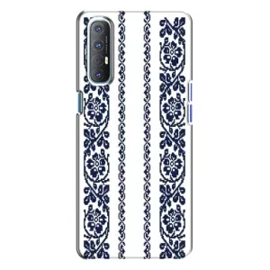 Силиконовый Чехол на Oppo Reno 3 с картинкой Вышиванки (Синяя вышиванка)