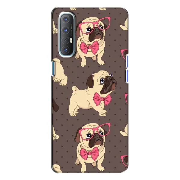 Чехол с рисунком «Собачки Мопсики» для OPPO Reno 3 Чехол с рисунком «Собачки Мопсики» для OPPO Reno 3