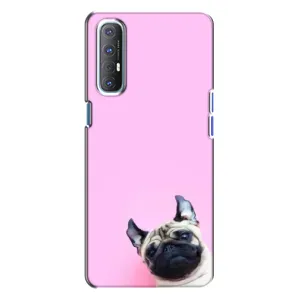 Бампер для Oppo Reno 3 з картинкою "Песики" (Собака на рожевому)