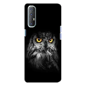 Чохли з принтом СОВИ для Oppo Reno 3 (Сова на чорному)