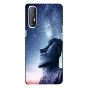 Силиконовые Чехлы (смешные стикеры) для Oppo Reno 3 (Статуя)