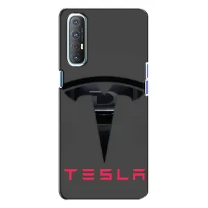 Силіконовий бампер з картинкою машини на Oppo Reno 3 (Logo TESLA)