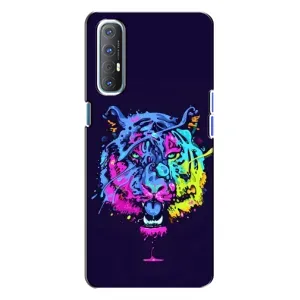 Силіконовий бампер з картинкою звірів для Oppo Reno 3 (Тигр-Арт)