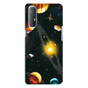Чехол (ТПУ) с планетами на Oppo Reno 3 (Вид с космоса)