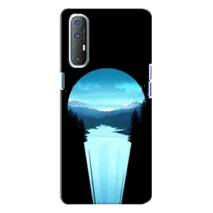 Летний Чехол на Oppo Reno 3 (Синий Водопад)