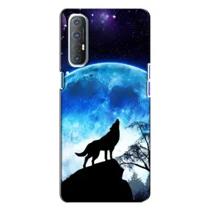 Чохол з Вовком на Oppo Reno 3 (Виє на місяць)