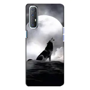 Чохол з Вовком на Oppo Reno 3 (Вовк і місяць)