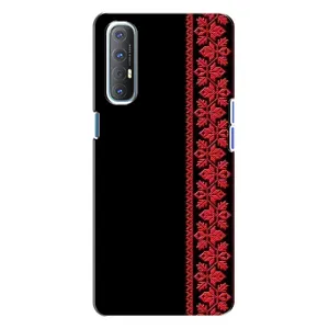 Силиконовый Чехол на Oppo Reno 3 с картинкой Вышиванки (Вышиванка на черном)