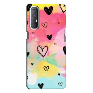 Чохли з тематикою "Маленькі Сердчеки" на Oppo Reno 3 (Яскраві серця)