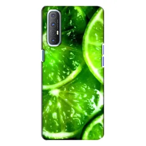 Чохол з зображенням смачної їжі для Oppo Reno 3 (Яскравий Лайм)