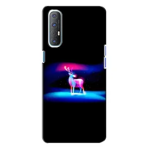 Силіконовий бампер з картинкою звірів для Oppo Reno 3 (Яскравий олень)