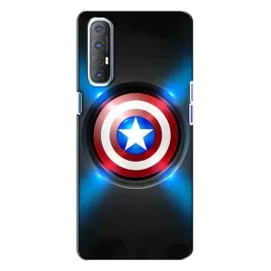 Чехол с Щитом Капитана Америки на Oppo Reno 3 (Яркий Щит Капитана)