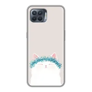 Чехол на тематику: Коты для OPPO Reno 4 Lite (Белый котик)