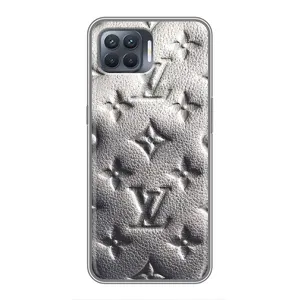 Текстурный Чехол Louis Vuitton для Оппо Рено 4 Лайт (Бежевый ЛВ)