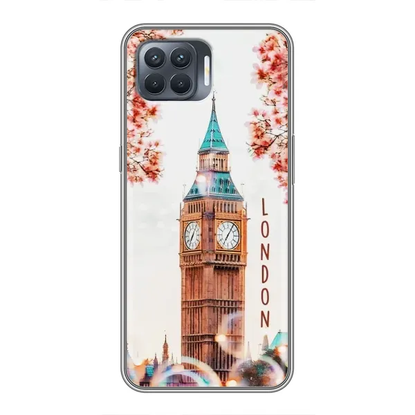 Чехол с рисунком «Часы Лондон» для OPPO Reno 4 Lite