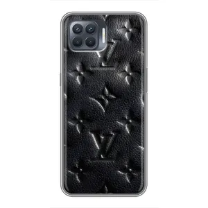Текстурный Чехол Louis Vuitton для Оппо Рено 4 Лайт (Черный ЛВ)
