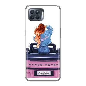 Силиконовый Чехол на OPPO Reno 4 Lite с картинкой Стильных Девушек (Девушка на машине)