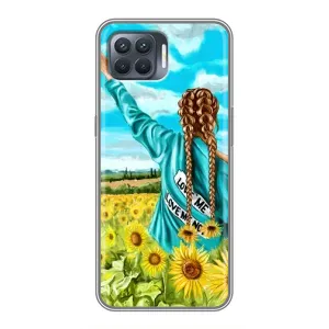 Чехол Стильные девушки на OPPO Reno 4 Lite (Девушка на поле)