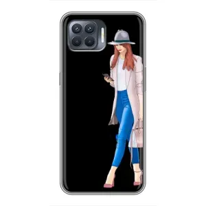 Чехол с картинкой Модные Девчонки OPPO Reno 4 Lite (Девушка со смартфоном)